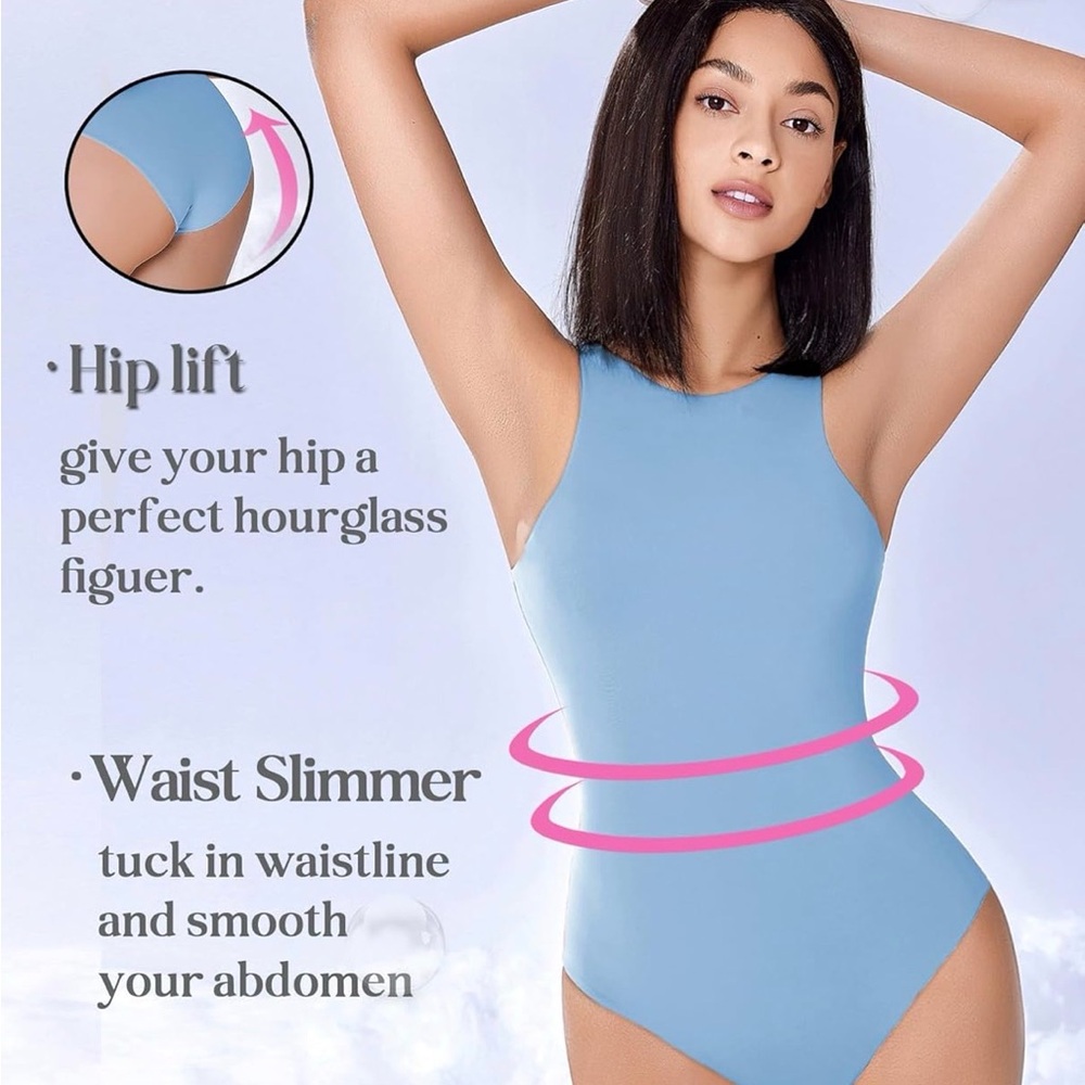 Elegant Sky Blue Women's Bodysuit L-XL - Picture 2 of 6